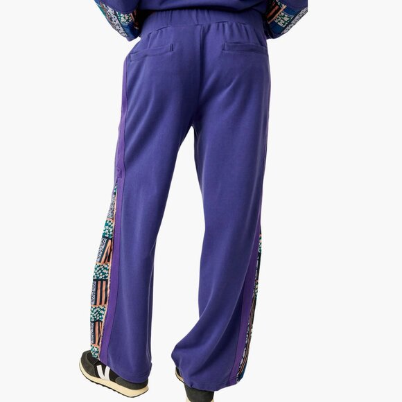NWT size LARGE Free People Women's Blue Fp Movement Kickoff Cotton Terry Pants - Picture 3 of 6